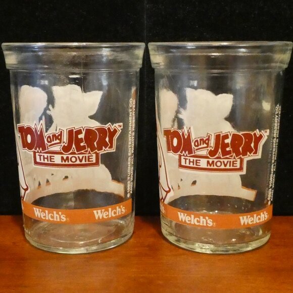 TWO Tom & Jerry Collectible Welch’s Jelly Juice Glasses Warner Bros Looney Toons - Picture 6 of 9